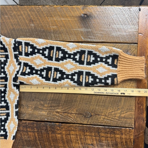 Grace + Karma Fringe Knit Cardigan Sweater Small Aztec Boho Southwest Style - Picture 4 of 10